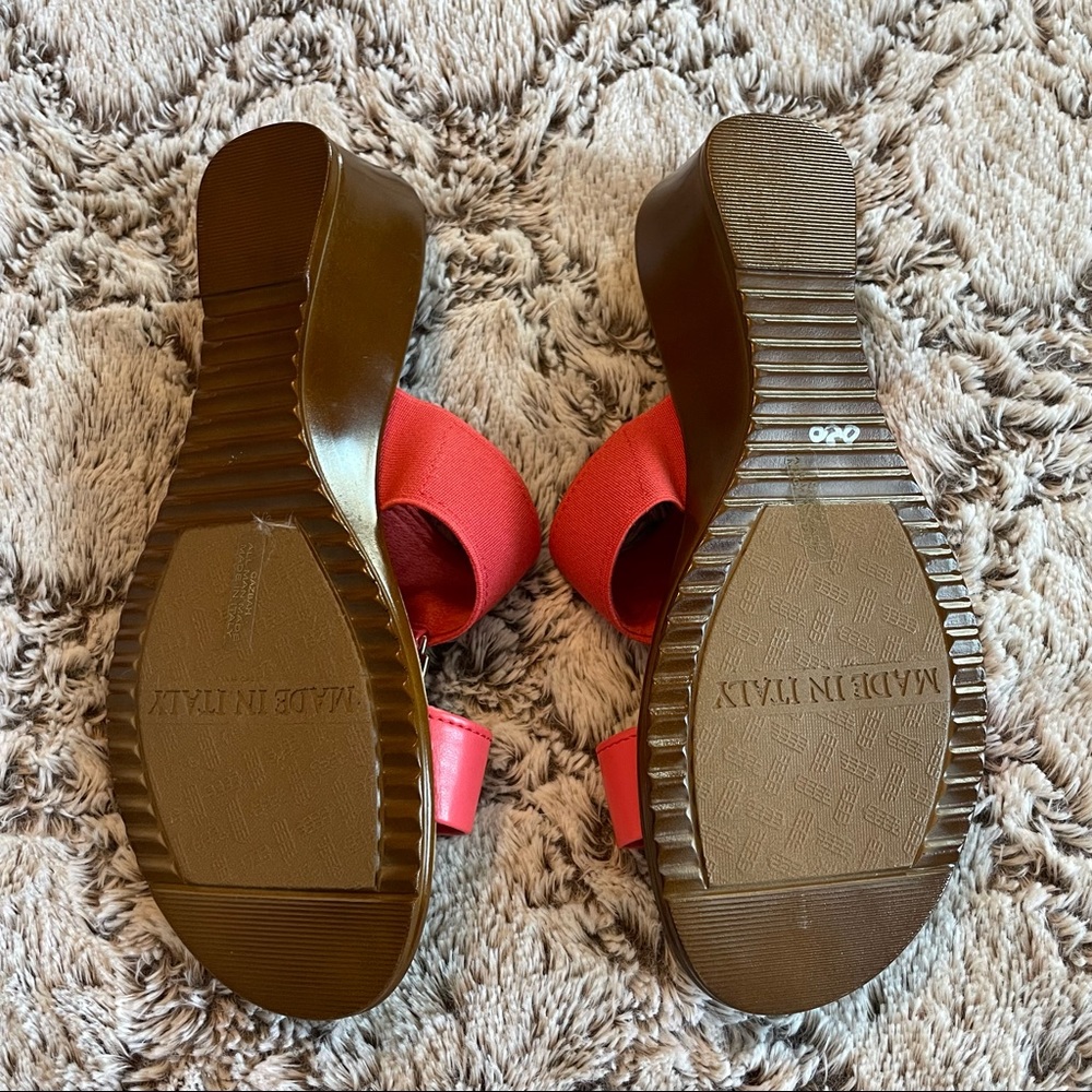 COPY - Coral Italian Shoemakers Made in Italy Strap Wedge Sandals - Picture 5 of 7
